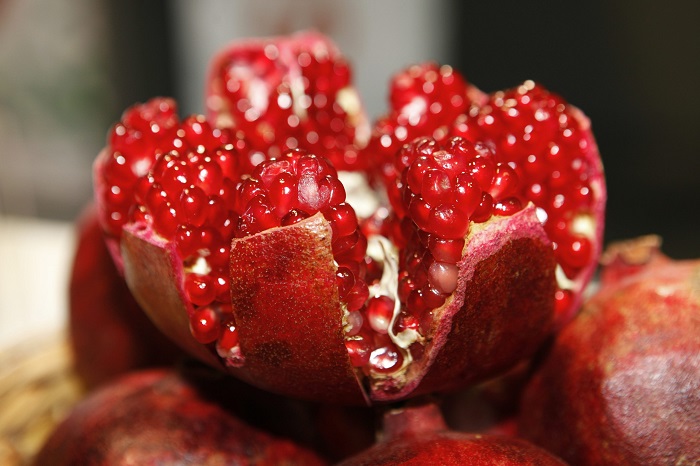 Macro image of pomegranate