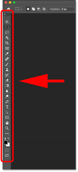 The Photoshop toolbar and tools