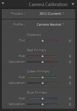 Adobe Lightroom – Camera Calibration